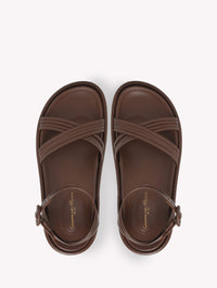 Sandales Lianne en cuir lisse - Marron