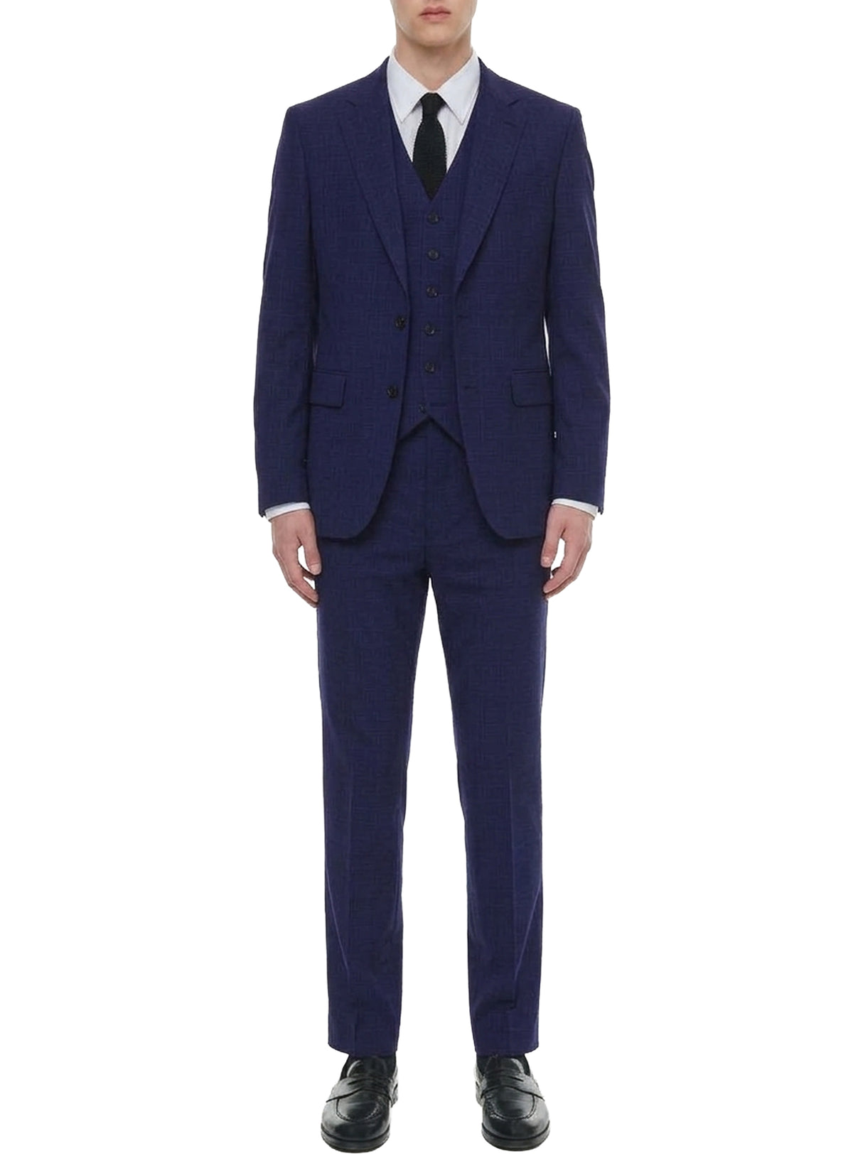 Wool twill suit waistcoat - Carbone