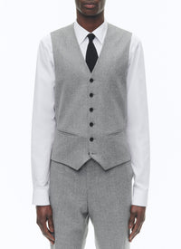 Wool buttoned suit waistcoat - Medium Grey