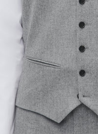 Wool buttoned suit waistcoat - Medium Grey