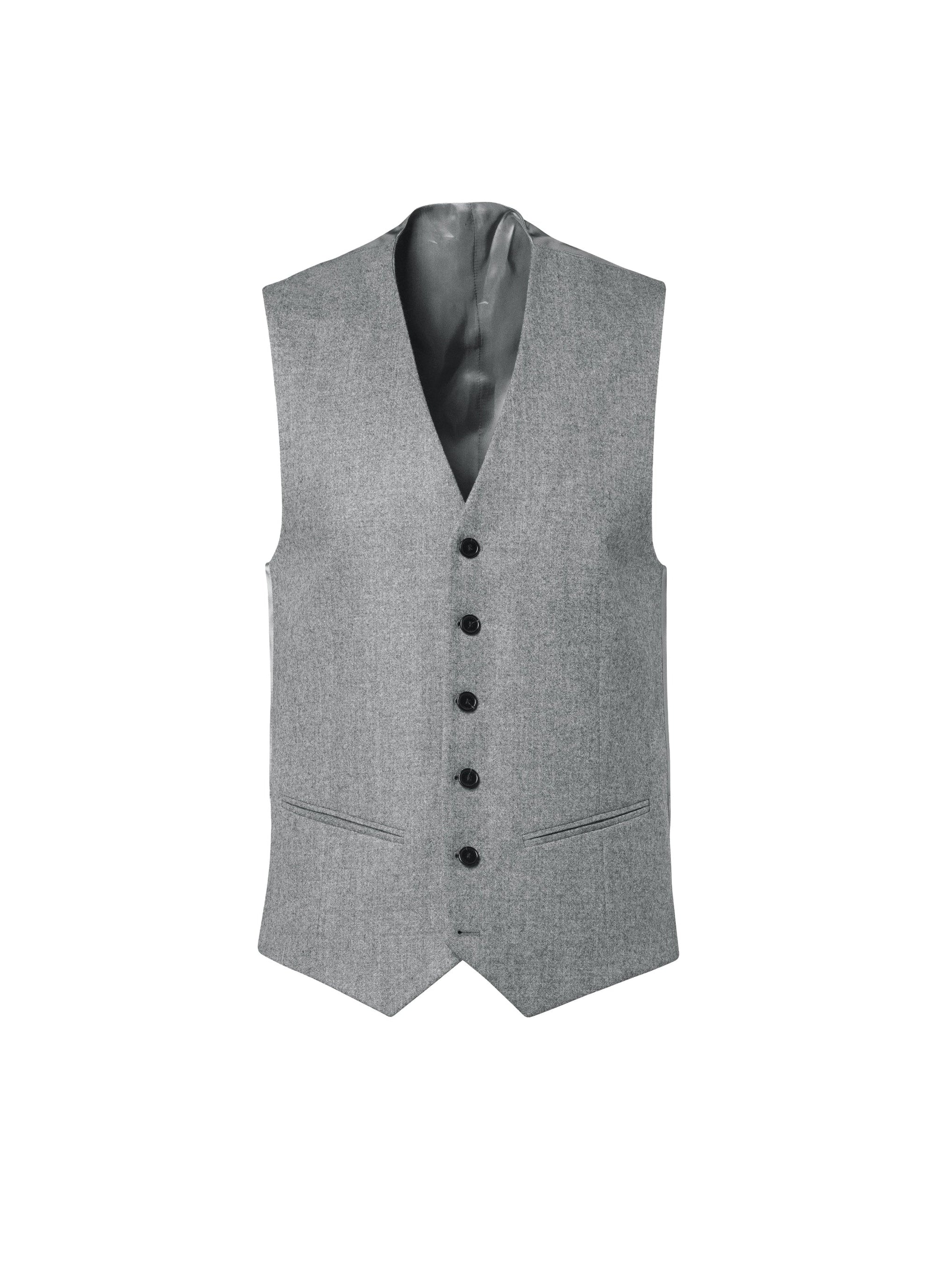 Wool buttoned suit waistcoat - Medium Grey