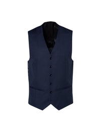 Gilet de costume ajusté à rayures en laine - Marine