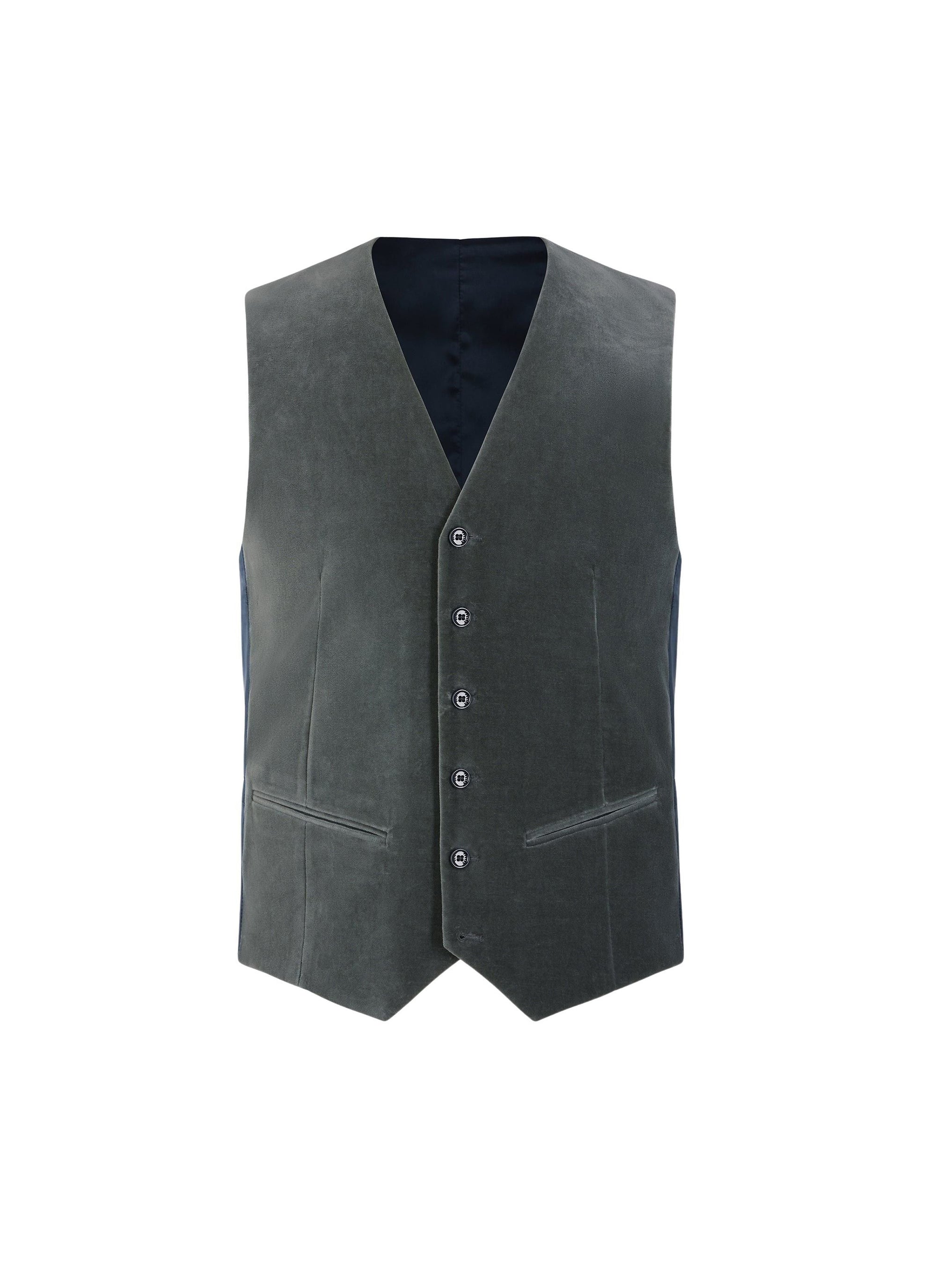 Velvet suit waistcoat - Navy