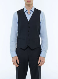 Wool suit waistcoat - Navy Blue