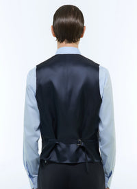Wool suit waistcoat - Navy Blue