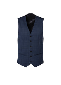 Prince of Wales wool suit waistcoat - Petrole