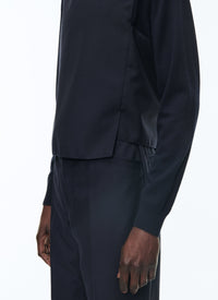 Gilet de costume droit en laine - Marine