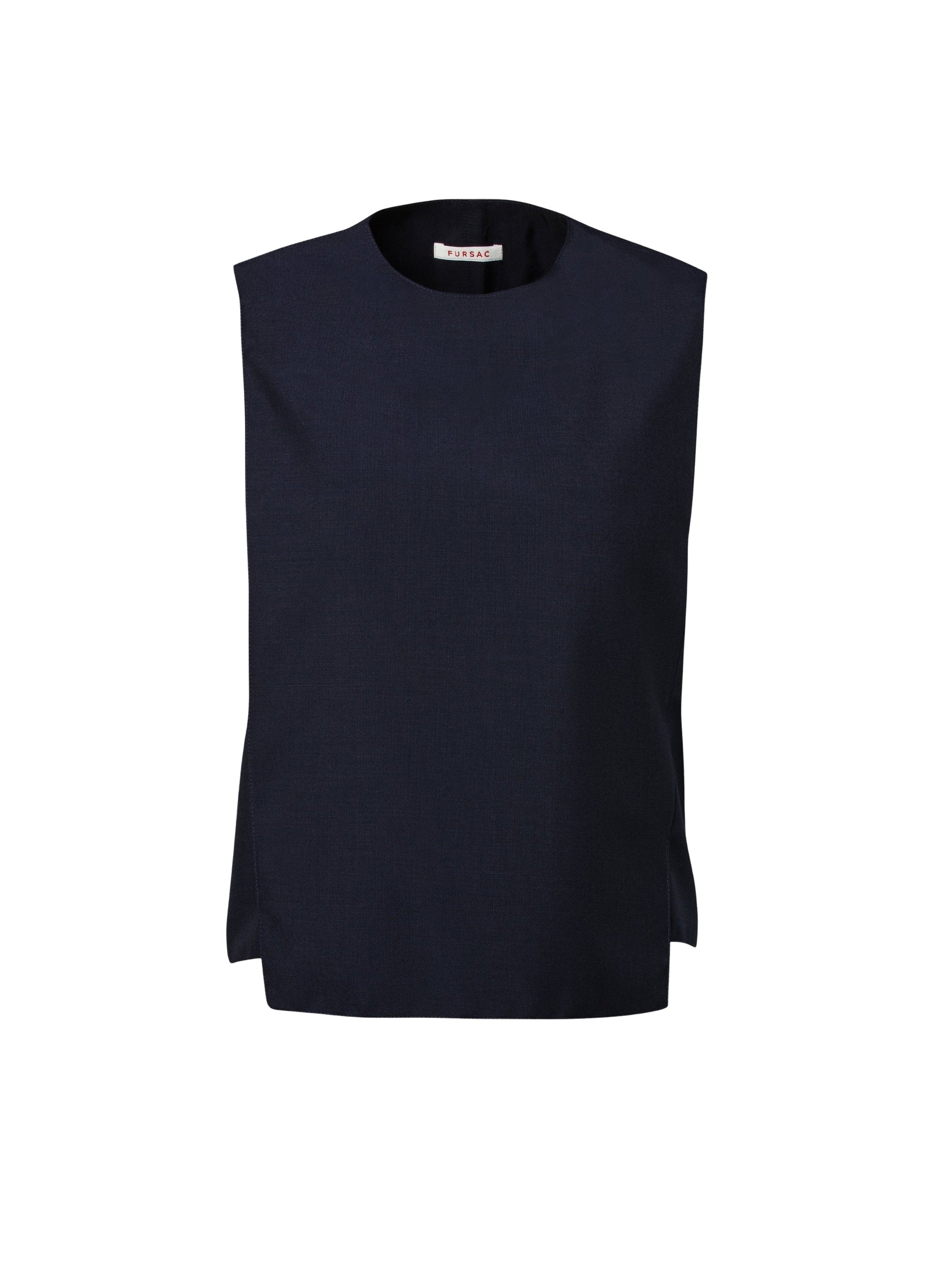 Gilet de costume droit en laine - Marine