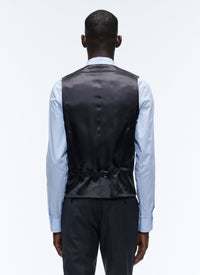 Gilet de costume à rayures fines en laine - Anthracite