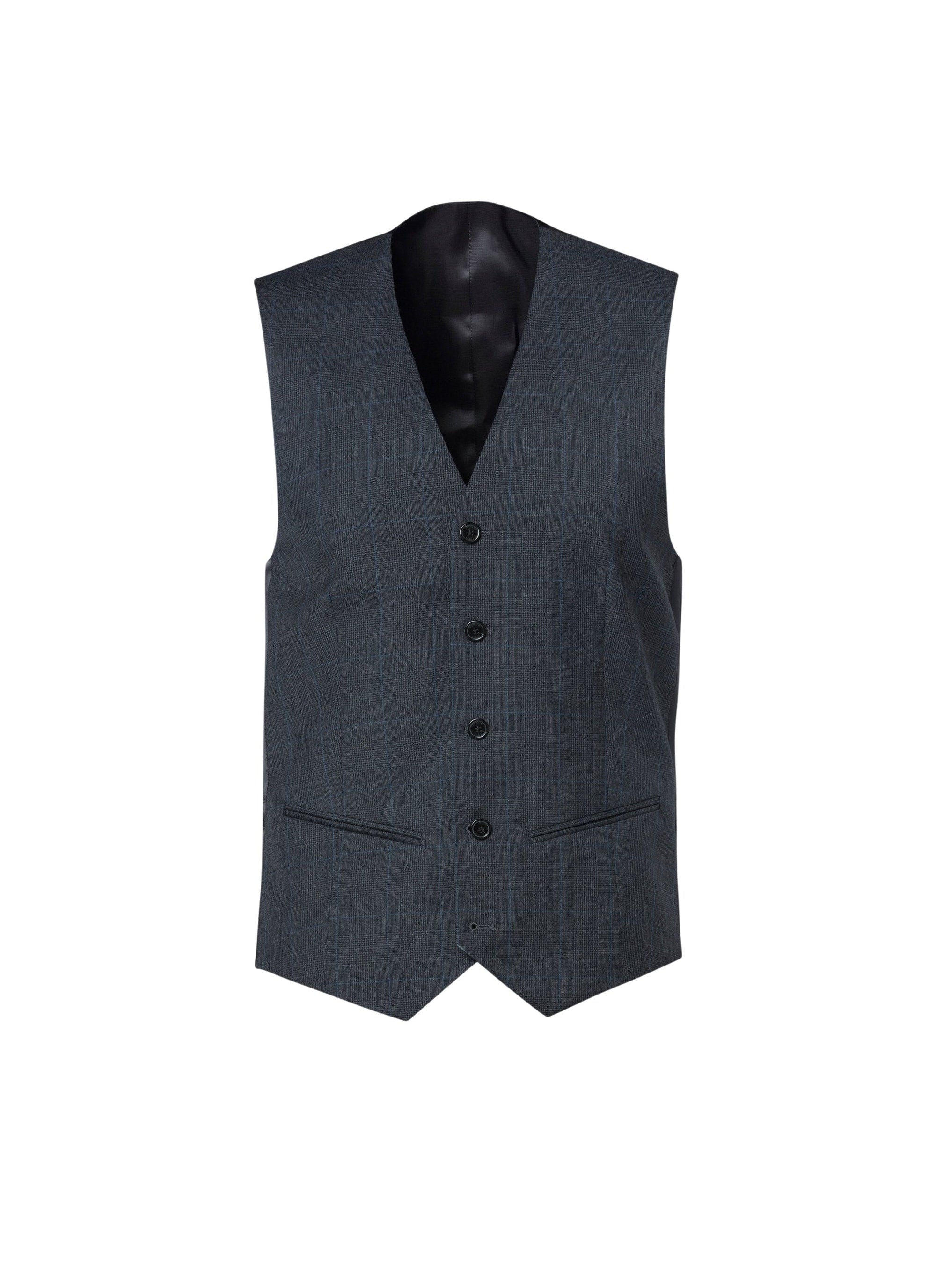 Gilet de costume à rayures fines en laine - Anthracite