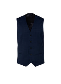 Prince of Wales wool suit waistcoat - Petrole