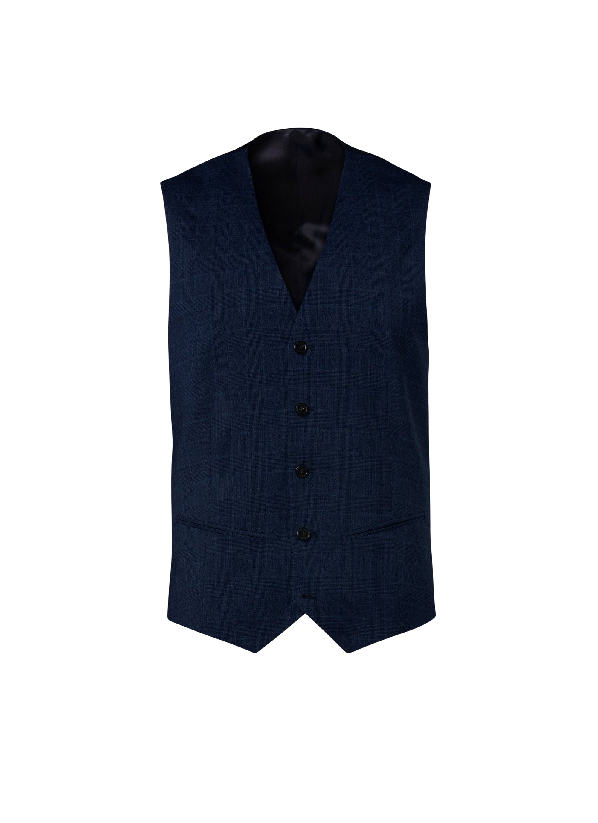 Prince of Wales wool suit waistcoat - Petrole