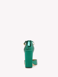 Escarpins Piper Anklet 100 en cuir métallique - Vert