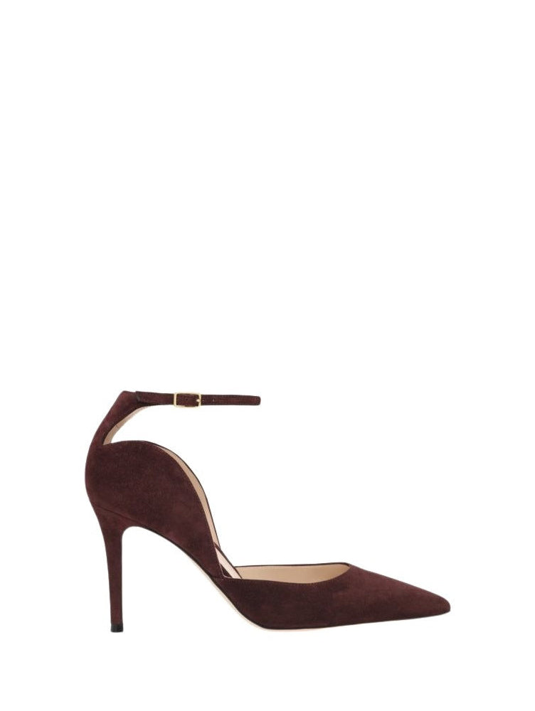 Escarpins Hayette 85 en daim - Rouge