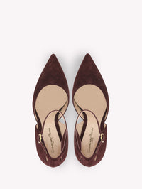 Escarpins Hayette 85 en daim - Rouge