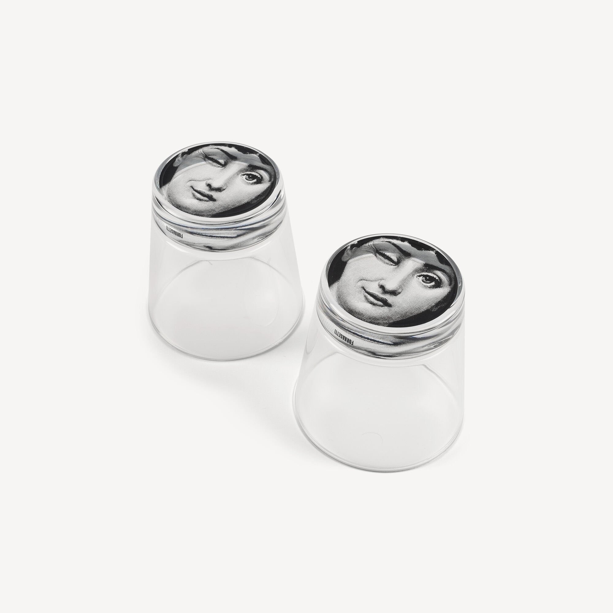Set of 2 Tema e Variazioni n°130 glasses - Black & White