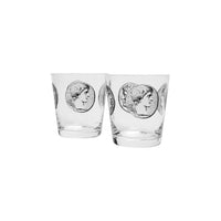 Set of 2 Cammei water glasses - Black & White