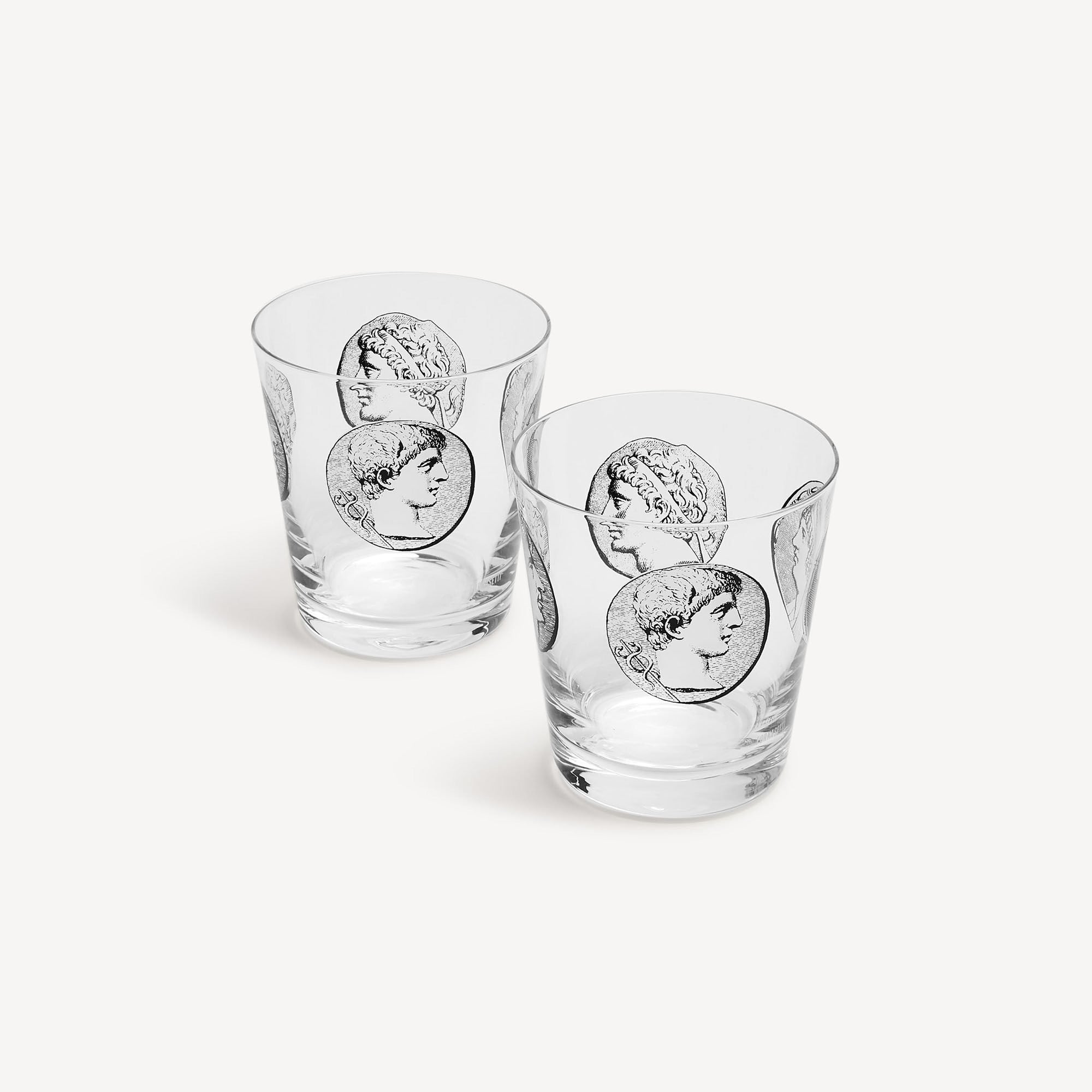 Set of 2 Cammei water glasses - Black & White