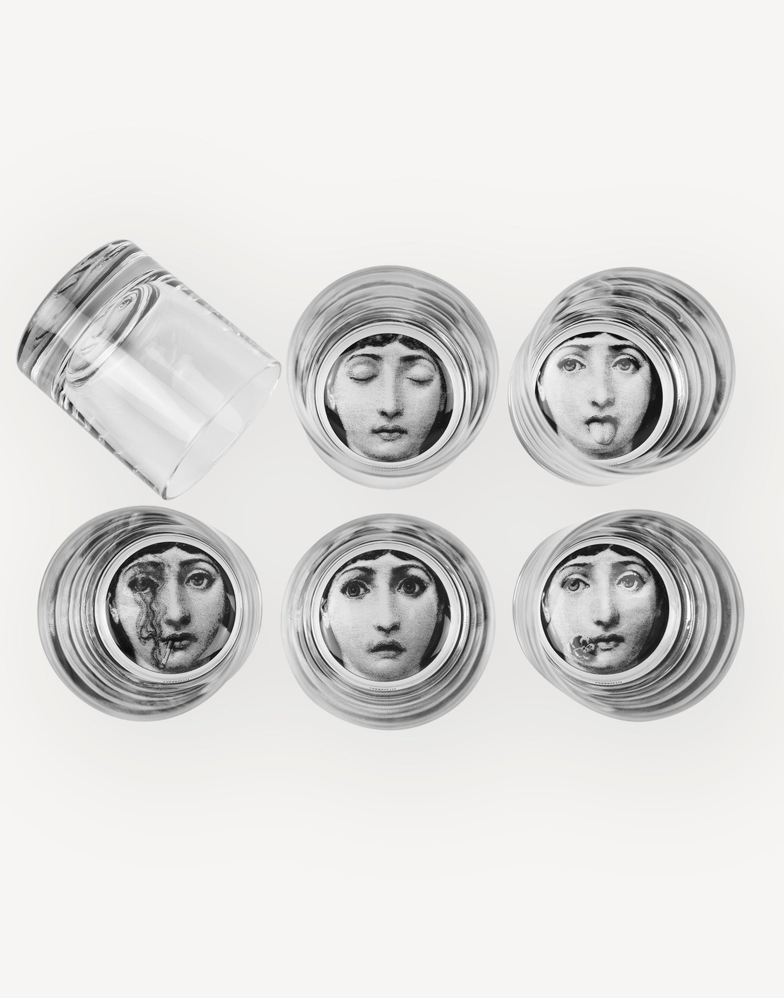 Set of 6 Tema e Variazioni glasses - Black & White