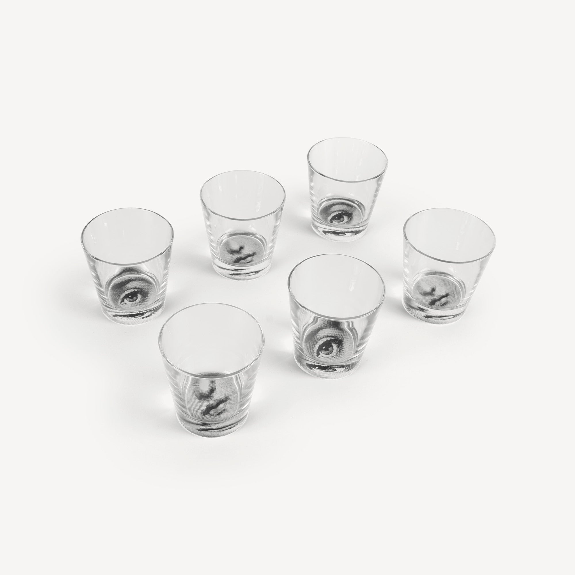 Set of 6 Occhio e Bocca glasses - Black & White