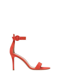 Sandales Portofino 85 en daim - Rouge orangé