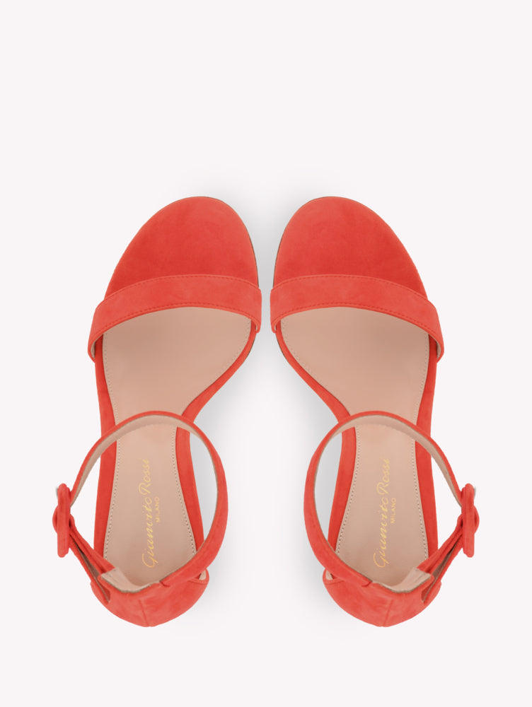 Sandales Portofino 85 en daim - Rouge orangé