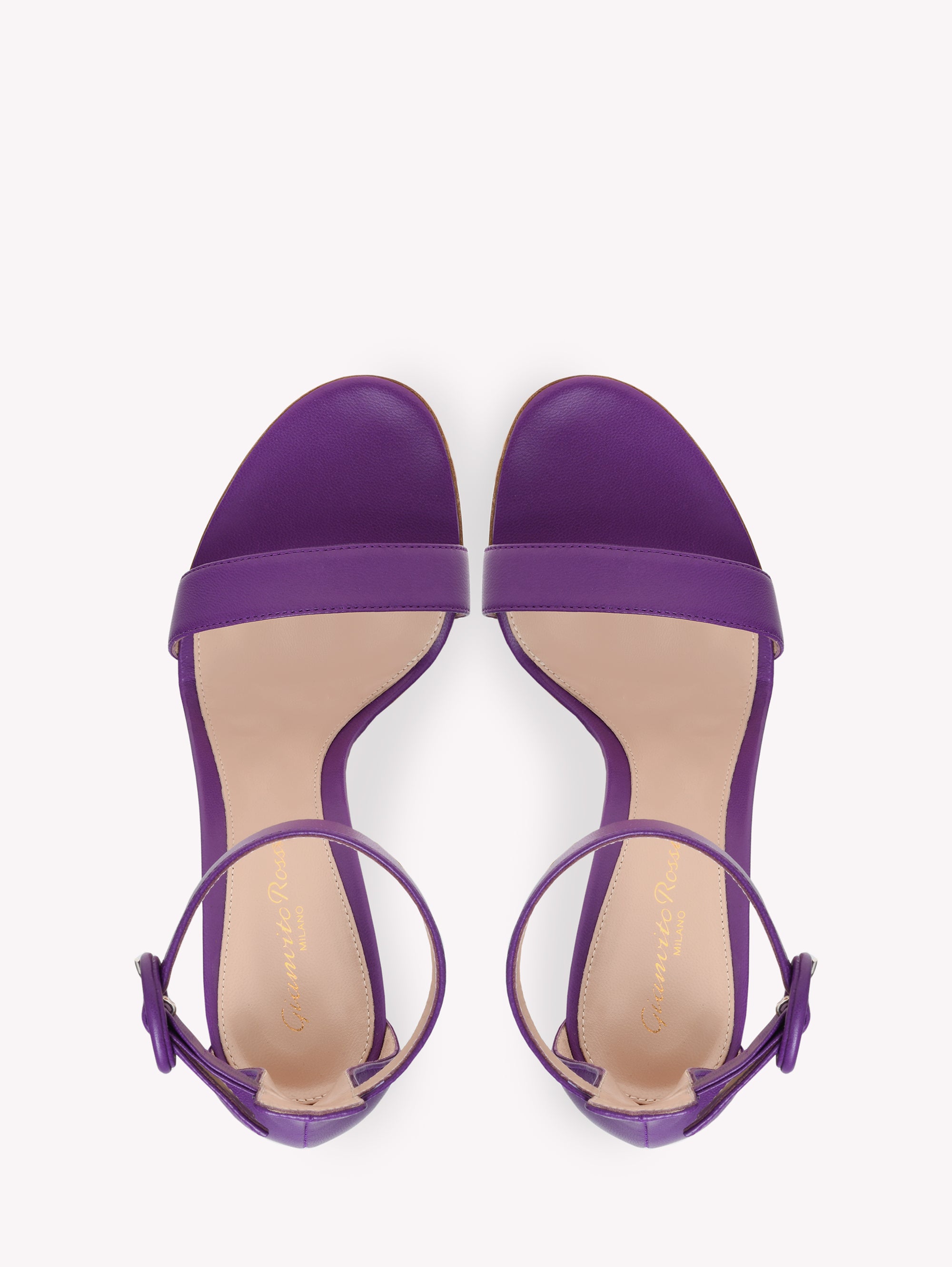 Sandales Portofino 105 en cuir lisse - Pourpre