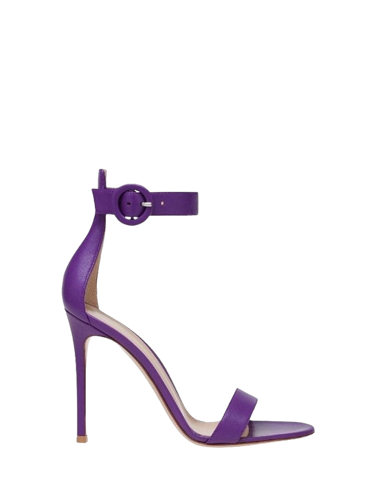 Sandales Portofino 105 en cuir lisse - Pourpre