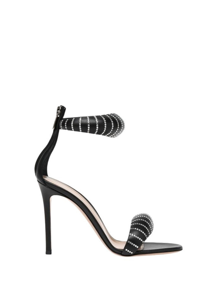 Sandales Bijoux Crystal 105 en cuir lisse - Noir