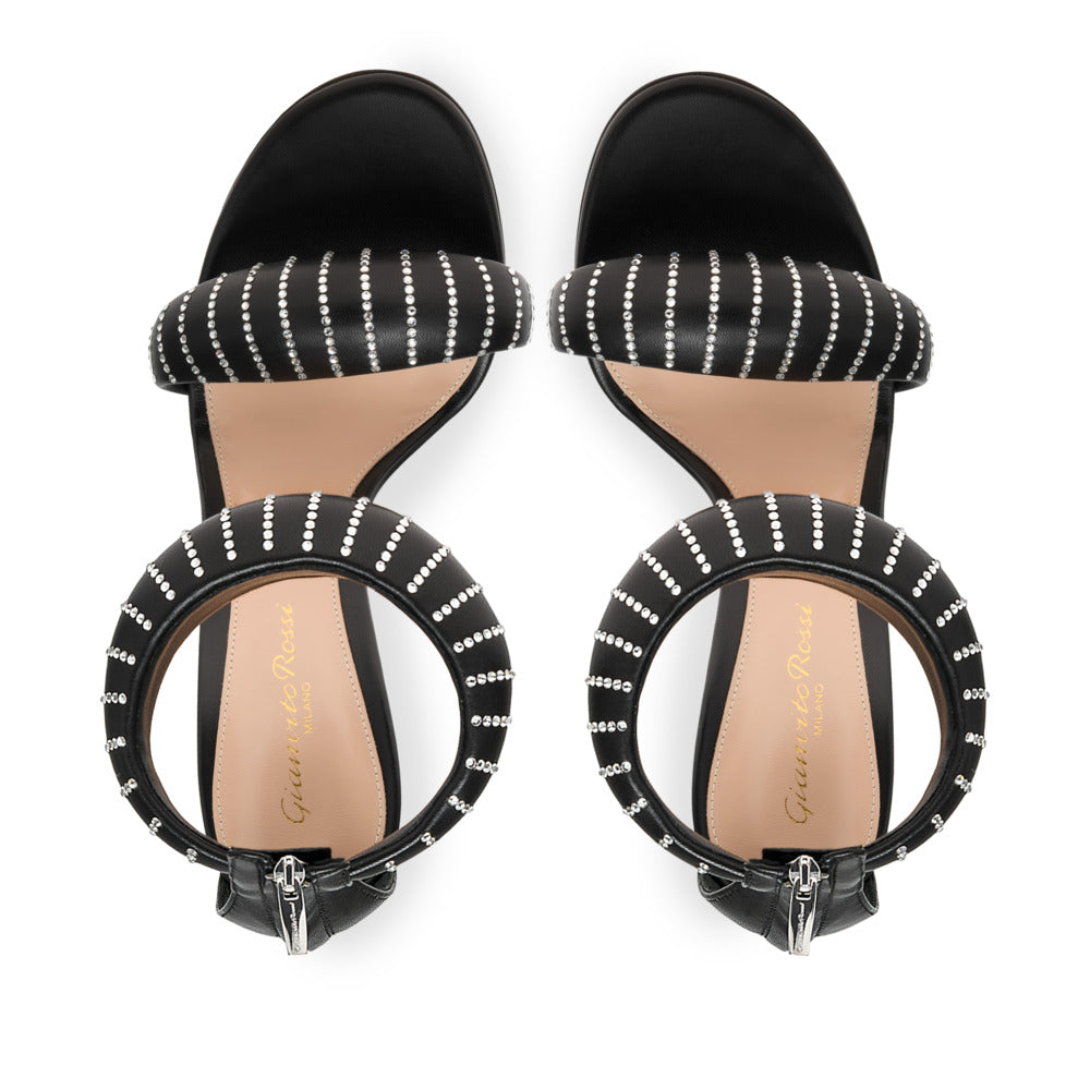 Sandales Bijoux Crystal 105 en cuir lisse - Noir
