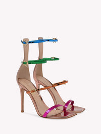 Sandales Ribbon Uptown 105 en cuir métallique - Multicolore