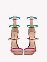 Sandales Ribbon Uptown 105 en cuir métallique - Multicolore