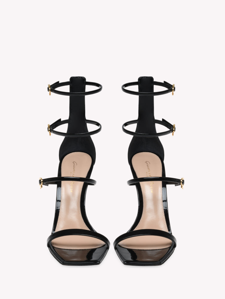 Sandales Ribbon Uptown 105 en cuir verni - Noir