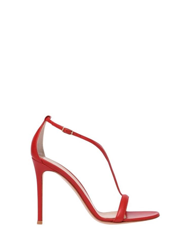 Sandales Eiko Stiletto 105 en cuir lisse - Rouge