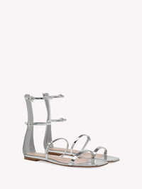 Sandales Ribbon Downtown en cuir métallique - Argent