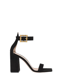 Wondy 95 sandals in suede - Black