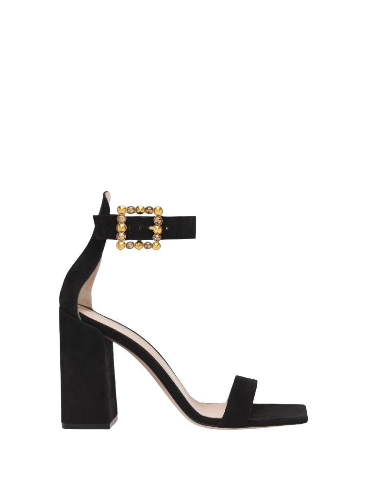 Wondy 95 sandals in suede - Black