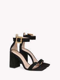 Wondy 95 sandals in suede - Black