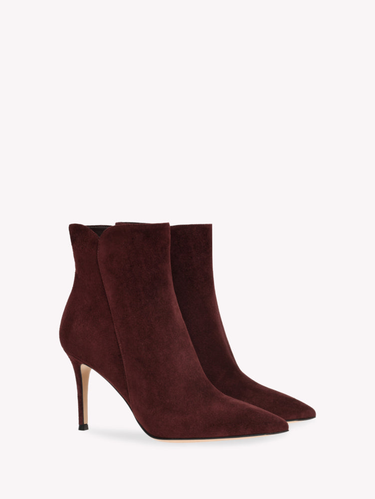 Bottines Levy 85 en daim - Rouge