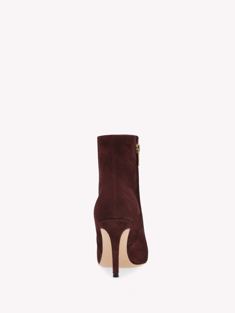 Bottines Levy 85 en daim - Rouge