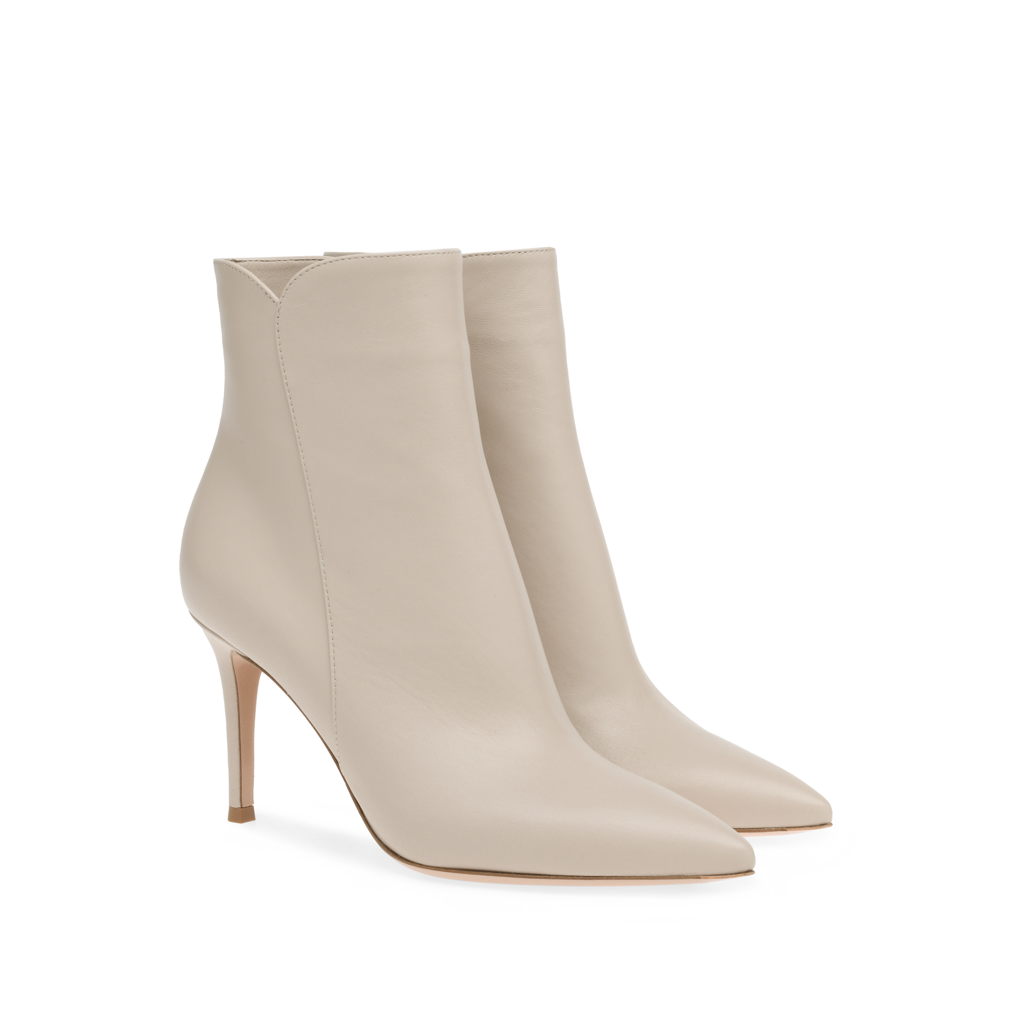 Bottines Levy 85 en cuir lisse - Beige