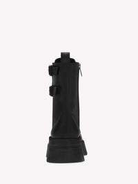 Bottines biker Marloe 55 en cuir lisse - Noir