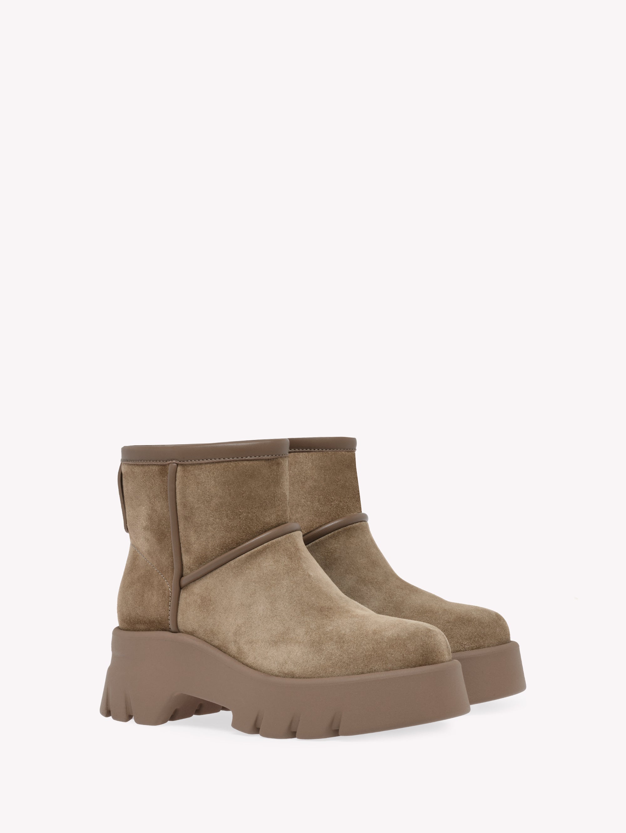 Bottines biker Stormy en daim - Marron