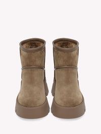 Bottines biker Stormy en daim - Marron