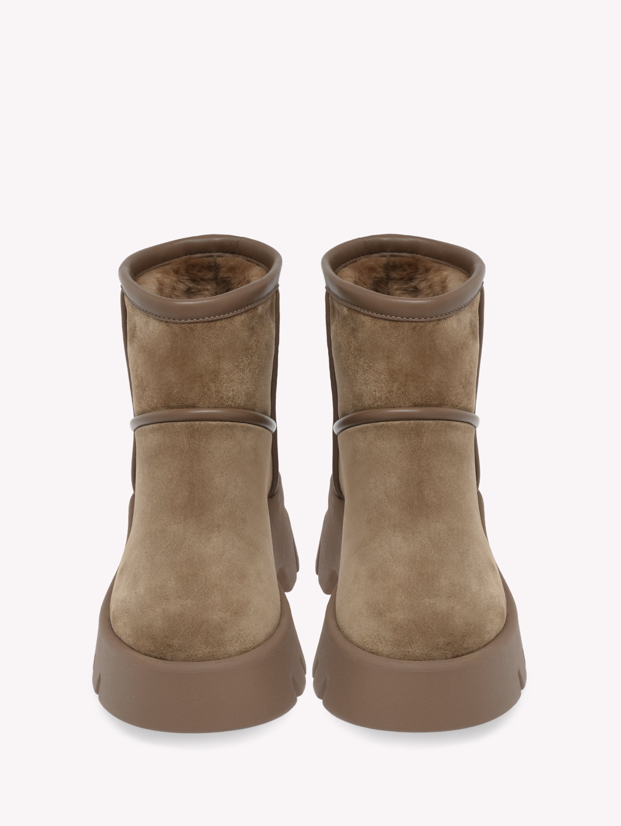Bottines biker Stormy en daim - Marron