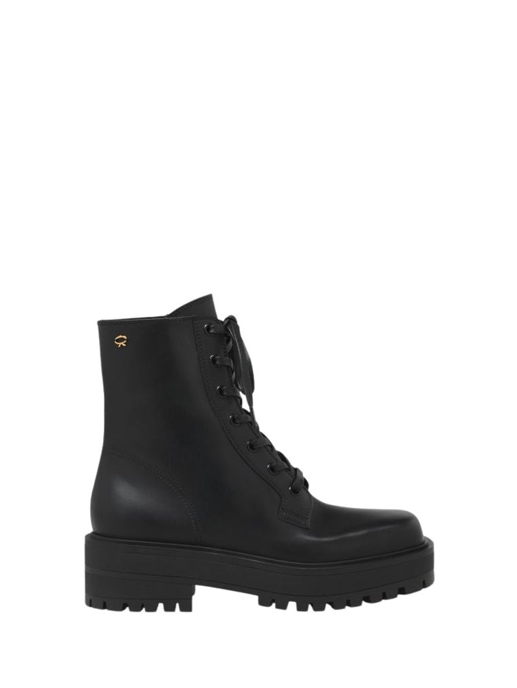 Bottines Turner en cuir lisse - Noir
