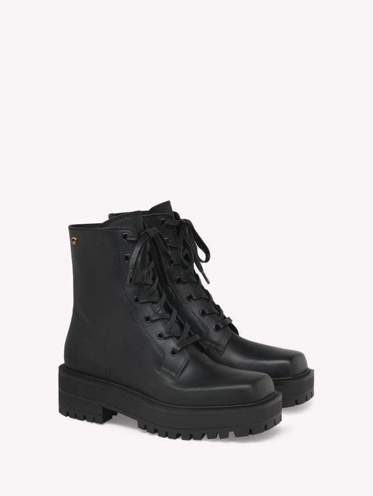 Bottines Turner en cuir lisse - Noir
