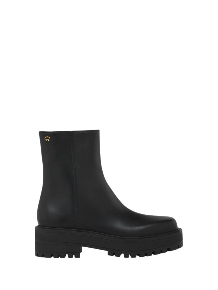 Bottines Warner en cuir lisse - Noir