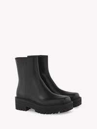 Bottines Warner en cuir lisse - Noir