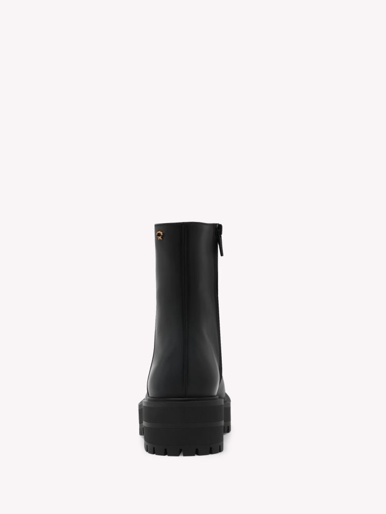 Bottines Warner en cuir lisse - Noir